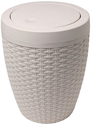 Rattan Round Bathroom Bin with Swing lid
